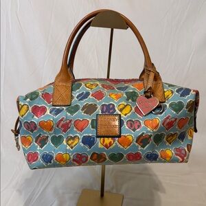 Dooney & Bourke Multicolor Heart Print Satchel